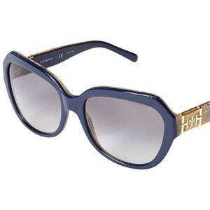 Tory Burch Oversized Sunglasses in Navy/Horn